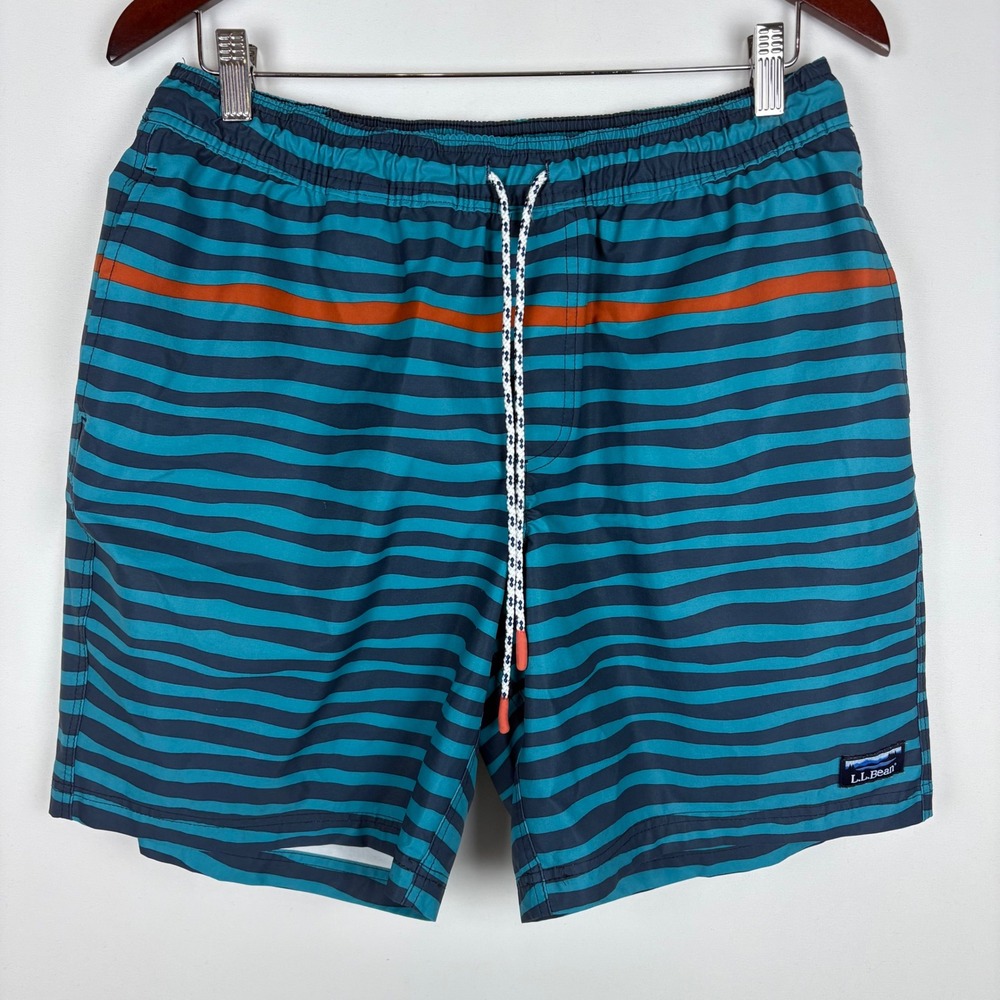 L.L. Bean Swim Trunks Striped Board Shorts